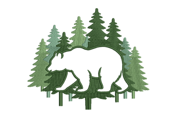 Bear in Forest Scene Embroidery Design Review