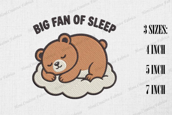 Big Fan of Sleep Cute Bear Embroidery Review
