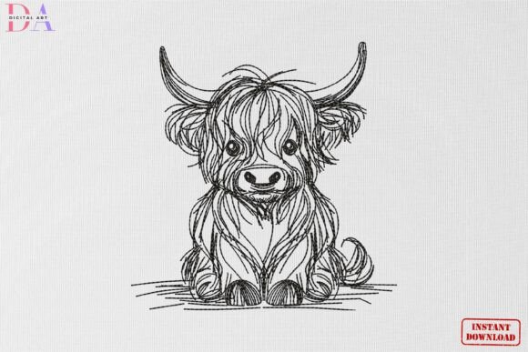 Cute Highland Cow Sketch Animal: A Stitcher’s Review