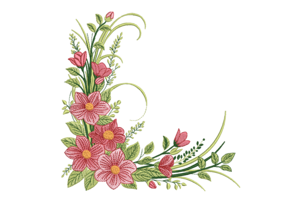 Floral Corner Border: A Thoughtful Touch for Personalized Embroidery Gifts