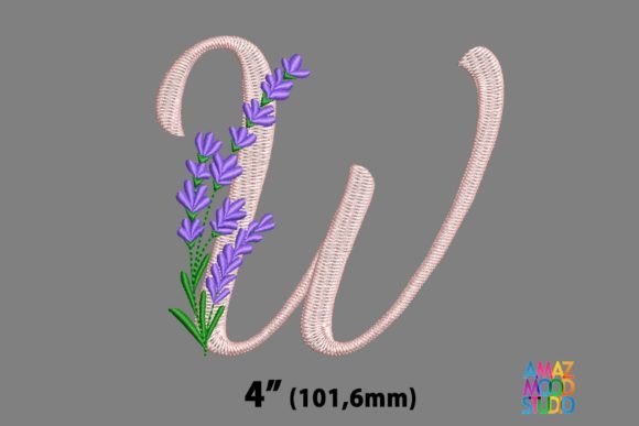 Letter W Floral Lavender Monogram Review for Real Embroidery Projects
