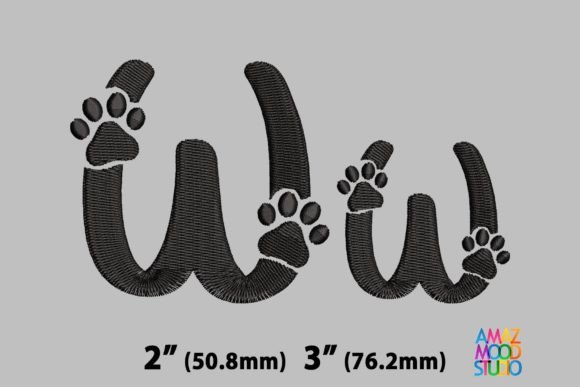 Letter W Paws Monogram: A Cute & Versatile Design for Etsy Sellers