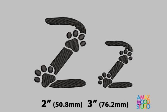 Letter Z Paws Monogram: A Sweet Touch for Custom Embroidery Gifts