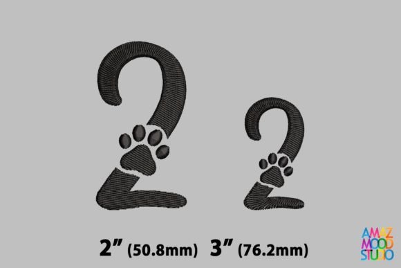 Numer 2 Paws Monogram: A Charming Touch for Personalized Embroidery Gifts