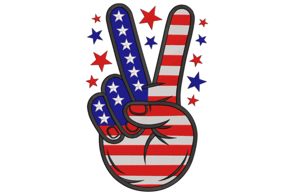 Patriotic Peace Sign Hand Embroidery Review